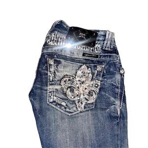 Miss Me Women’s Boot Cut Bling Jeans Size 23 JE5687BL